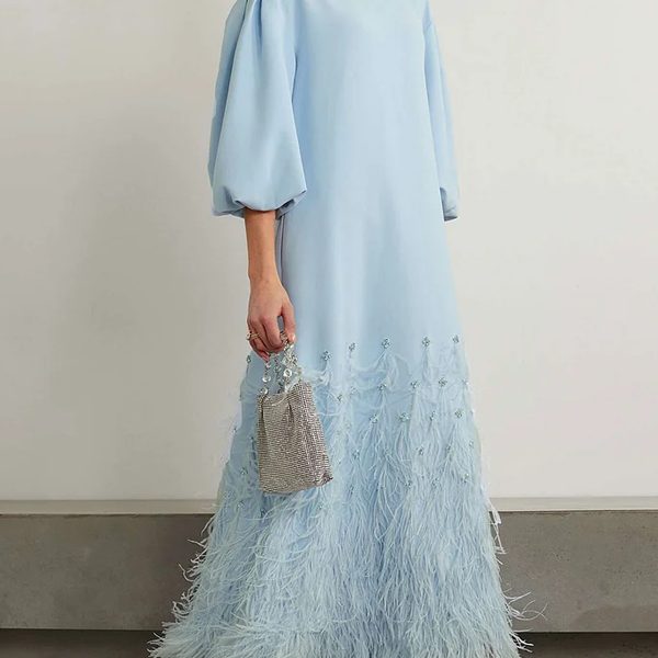 Chiffon Temperament Feather Ladies Dress