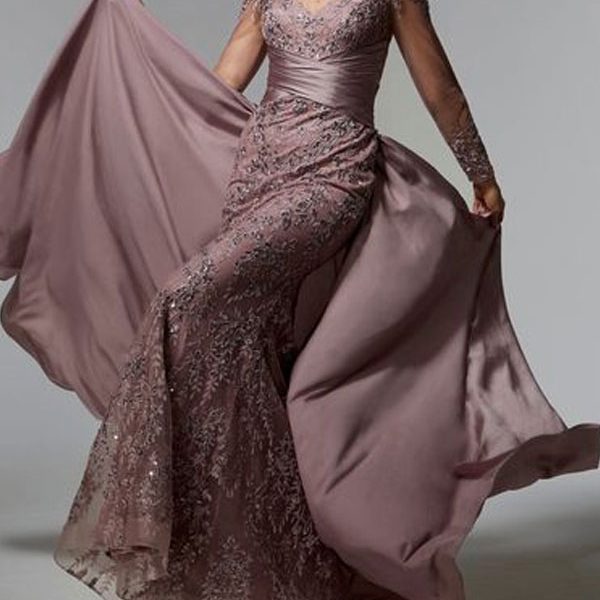 Flowy Lace Satin Women's Dress
