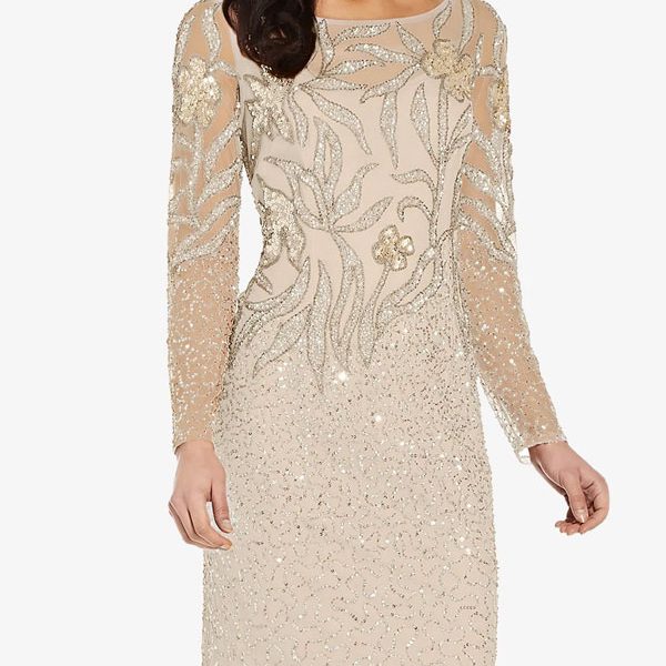 Sequined Lace Minimalist Reception Women's Dress