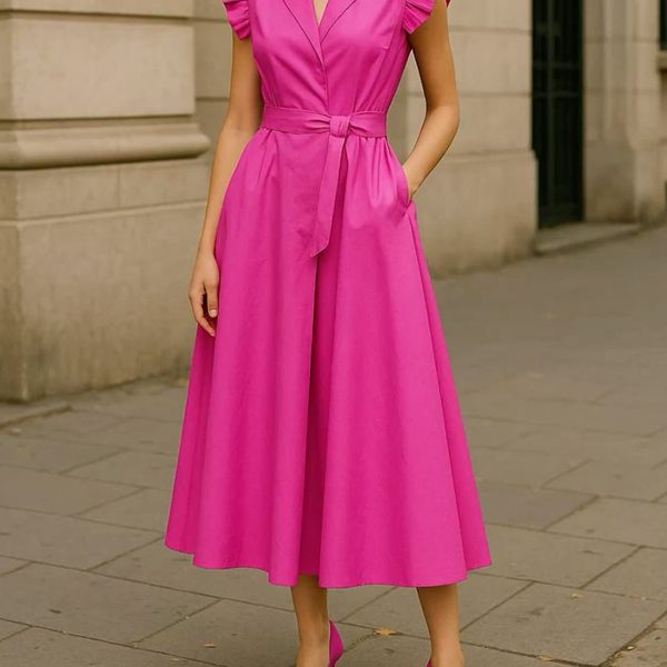 Temperament V-neck Waist Women's Dress