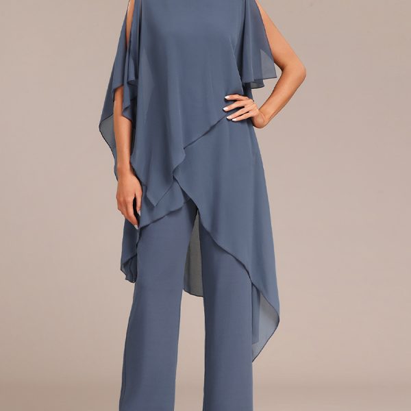 Round Neck Solid Color Jumpsuit