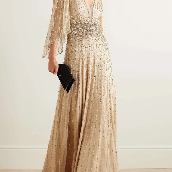 Sequin Solid Color Maxi Dress